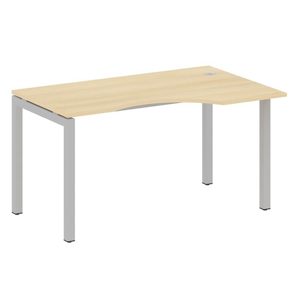 Metal System Quattro Стол криволинейный правый на П-образном м/к 50БП.СА-2 (R) Акация/Серый металл 1400*900*750 - Вид 1