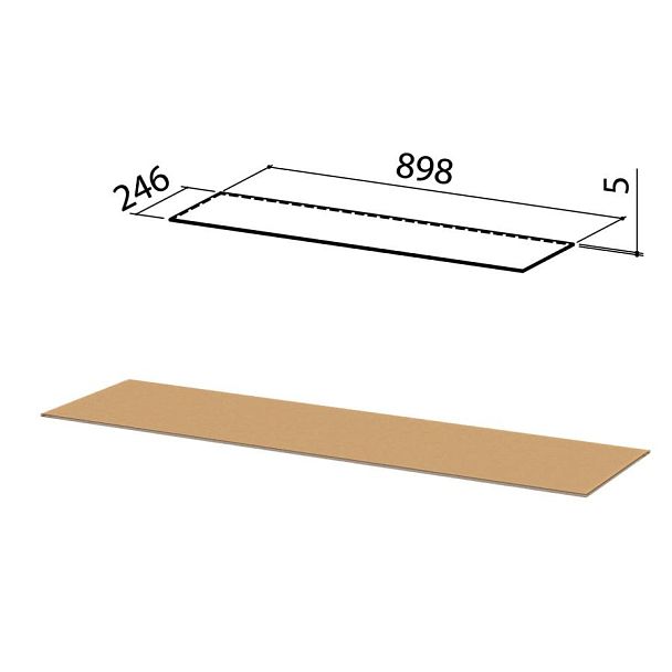 Вкладыш СТЕКЛО для стола переговоров "Приоритет", 898х246х5 мм, К-930 - Вид 2