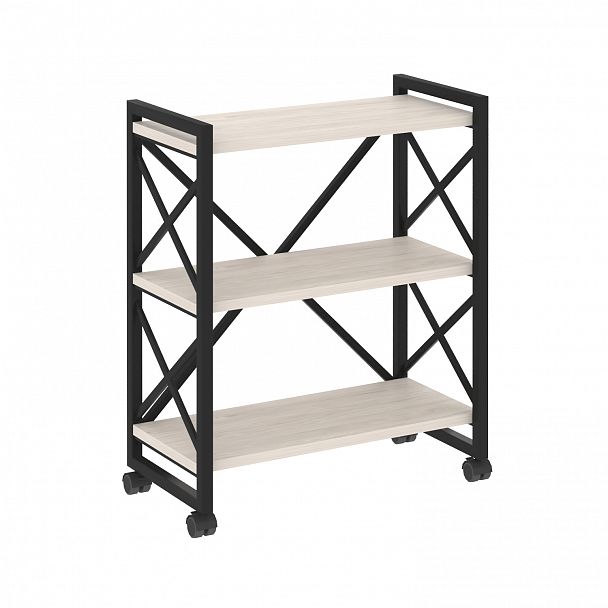 Стеллаж на колесах "Loft" VR.L-MST.K-3.8 денвер светлый/черный - Вид 1