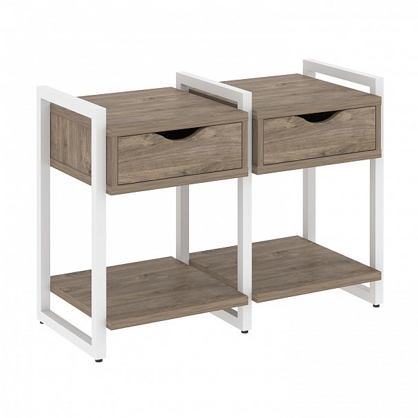 Тумба на опорах наборная "Loft" VR.L-TN-1.O тиквуд темный/белый - Вид 1