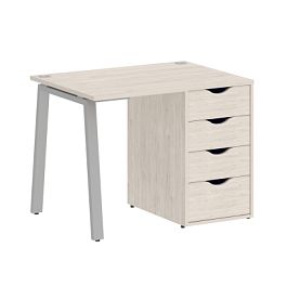 Home Office Стол письменный VR.SP-3-98.4.A Денвер светлый/Серый металл 980*720*750 - Фото предпросмотра