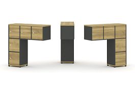 Concept Надставка низкая CN.ONN-007 Дуб Винченцо/Антрацит/Металл Антрацит 1099*365*1130 - Фото предпросмотра