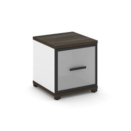 Concept Шкаф 1 узкая секция, 1 ниша CN.STU-113 RMB B Дуб Мали/Белый Бриллиант/Металл Черный/Сатин 420*420*450 - Фото предпросмотра