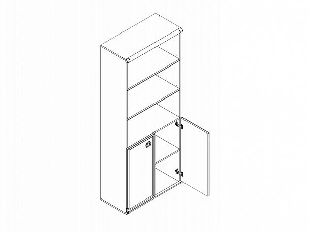 Стеллаж комбинированный Индиана JREG 2do - Вид 2