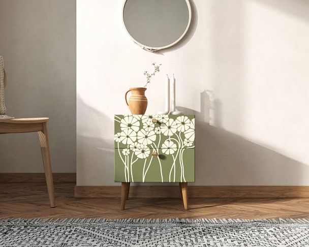 Тумбочка Berber с двумя ящиками 53 принт арт BB03/Print_53, разноцветная - Вид 5