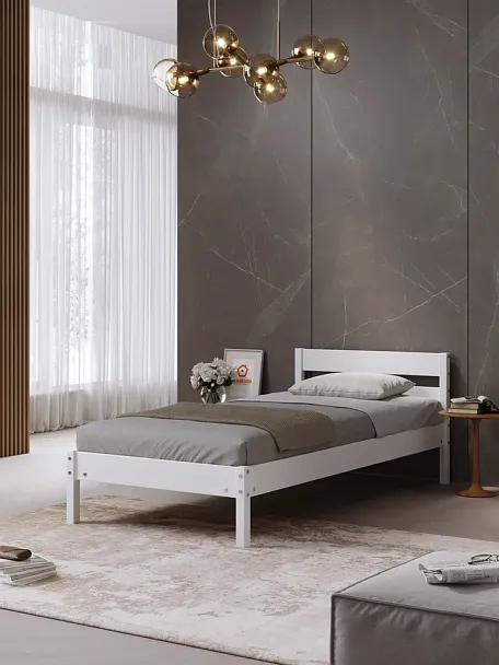 Кровать деревянная Мечта 800х2000, береза, цвет белый - Вид 5