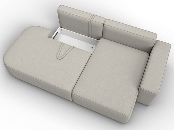 Диван угловой Лига-065 БП угол правый Рогожка бежевый - Вид 7