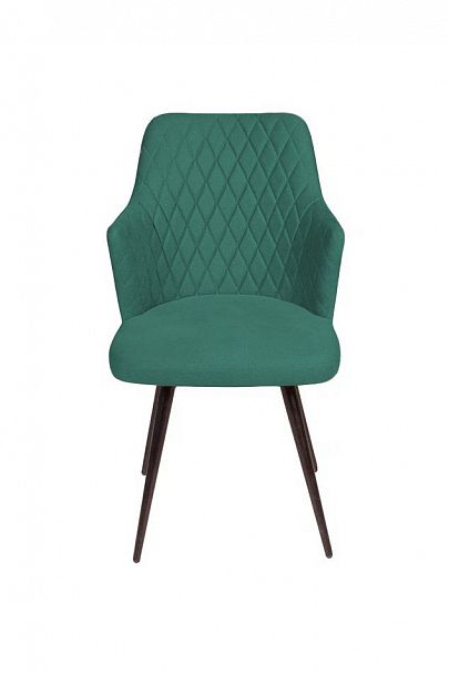 Стул поворотный на 360 градусов Hunt ромб, бархат зеленый 19 / чёрный конус - Вид 2