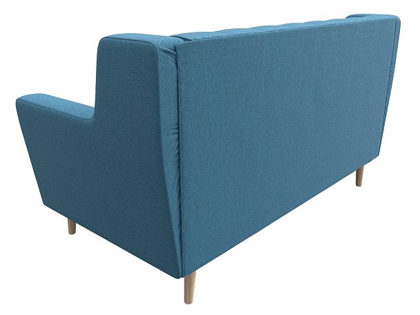 Диван кухонный прямой Брайтон 2 Люкс Рогожка голубой - Вид 6