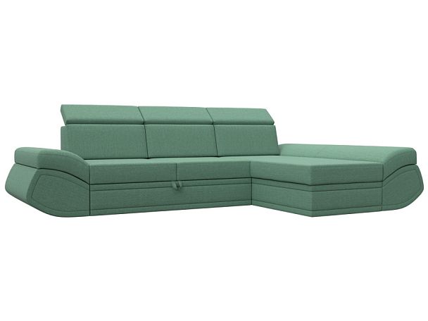 Диван угловой Лига-032 правый угол Рогожка зеленый - Вид 1