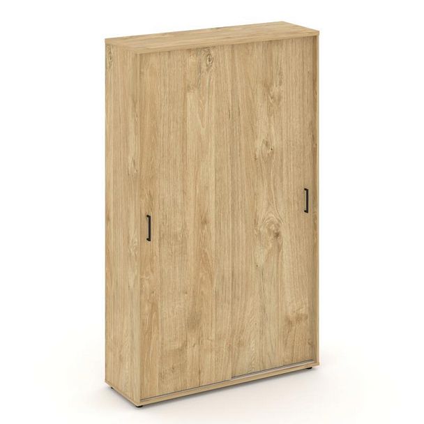 Стайл Проджект Шкаф-купе комбинир. SN.SHK.E-002 Тиквуд Светлый/Черный Ручки 1200*400*1982 - Вид 1