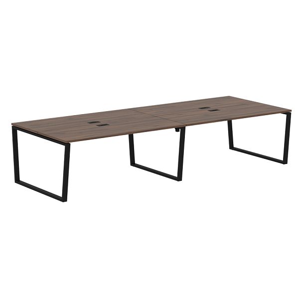 Стол 4-х местный EVWST 3513 Дуб Денвер тёмный/Черный 3526х1346х750 EDIS - Вид 1