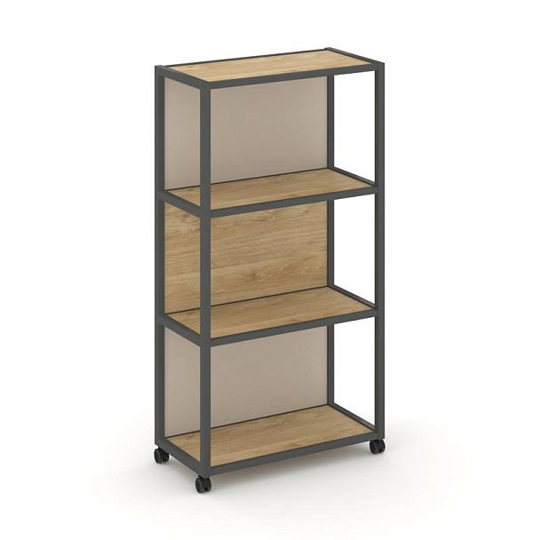 Shelf Mobile Стеллаж 4 уровня 1 секция VR.LT-STK-404.06 Тиквуд Светлый/Металл Антрацит/W-04 600*400*1523 - Вид 1