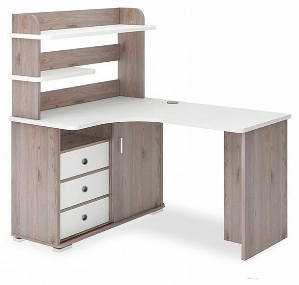 Стол компьютерный Домино СР-145 Белый/Нельсон левый - Вид 1