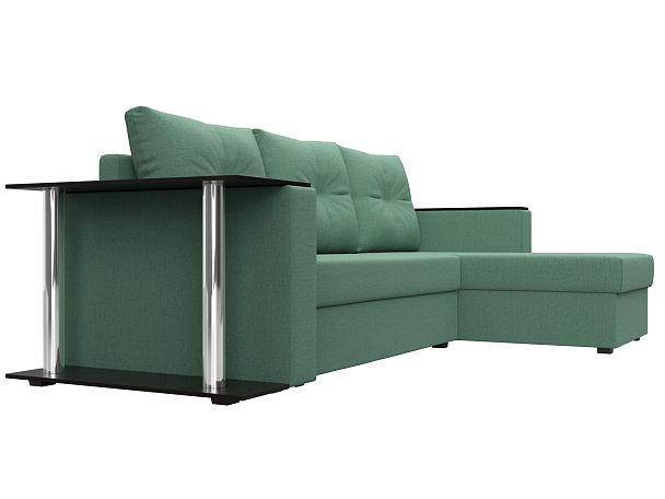 Диван угловой Атланта Лайт правый угол Рогожка зеленый - Вид 3