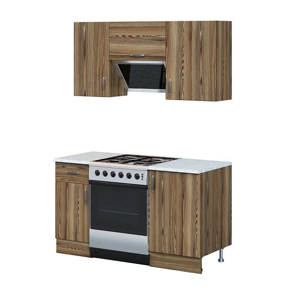 Композиция "Модульная кухня Ясень Рибейра"  ПК-ПЛМ-КОМП№2-В1-1154 ясень рибейра+ракушки - Вид 1