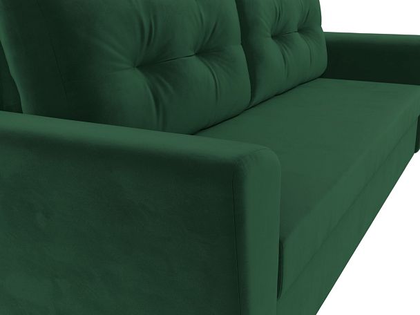 Диван прямой Амстердам Лайт (полностью велюр зеленый) - Вид 4
