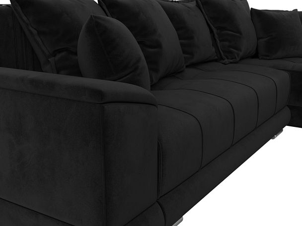 Угловой диван НордСтар правый угол Велюр черный - Вид 3