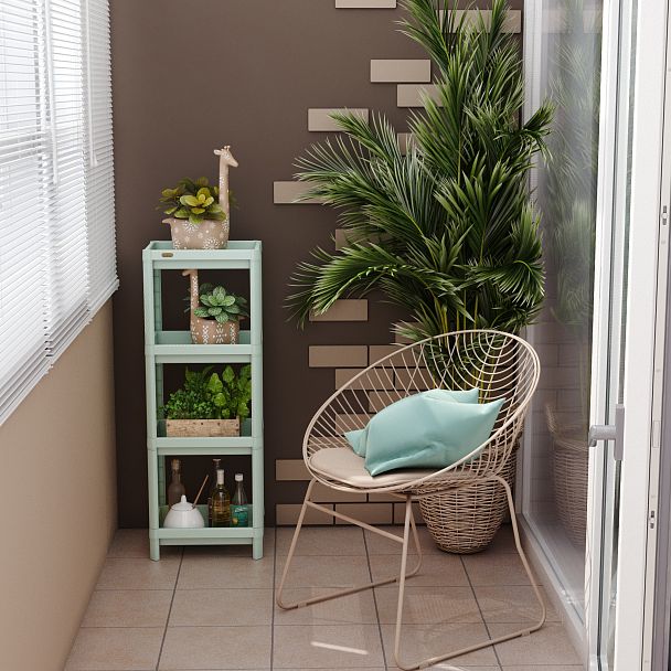 Стеллаж Sheffilton SHT-SS25-3 пастельно-зелёный - Вид 5