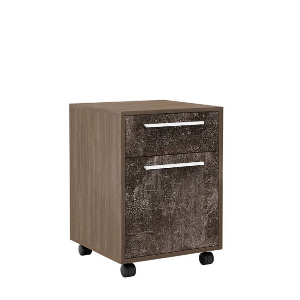 Тумба подкатная 2 ящика B-tone 45x45x62,2 дуб урбан бетон темный - Вид 1