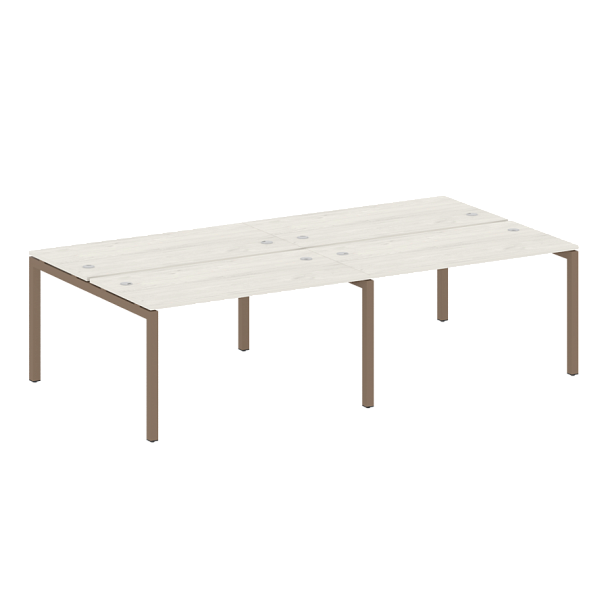 Metal System Quattro Р. ст. на 4 раб. места на П-образном м/к 50БП.СМ-4.3 Дуб наварра/Мокко металл 2800*1475*750 - Вид 1