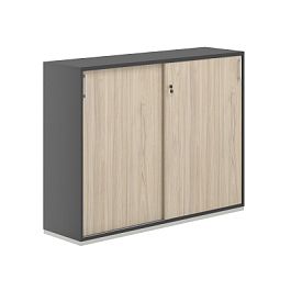 Шкаф-купе 3 ур. 1438х400х1111 / корпус:антрацит, топ/дно:антрацит, фасады:ак.равелло / Аллегро / Allegro - Фото предпросмотра