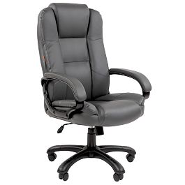 Кресло CHAIRMAN 600, экокожа, серый - Фото предпросмотра