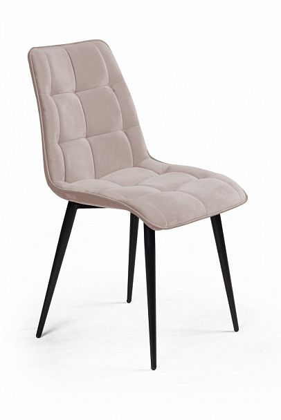 Стул UNO soft, бархат пепельно-серый 25 / чёрный конус - Вид 1