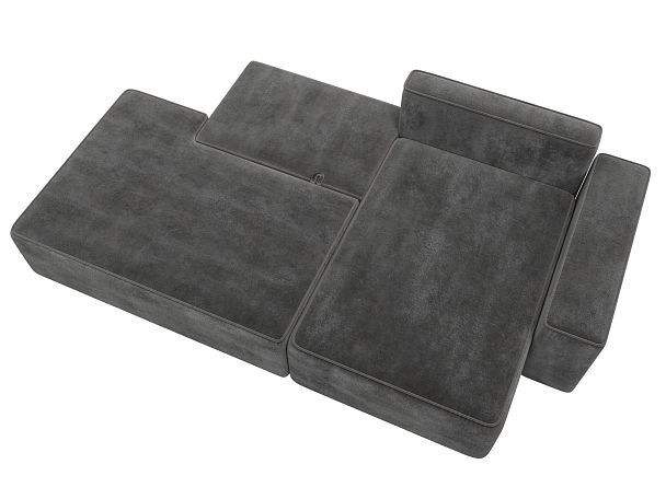 Диван угловой Лига-079 угол правый Велюр серый - Вид 8