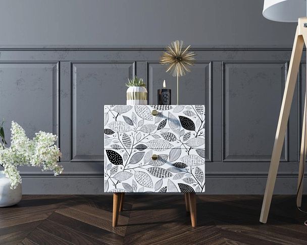 Тумбочка Berber с двумя ящиками 9 принт арт BB03/Print_09, разноцветная - Вид 4