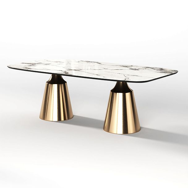 Стол овальный Lucas 230, керамика глянцевая, белая - Вид 2