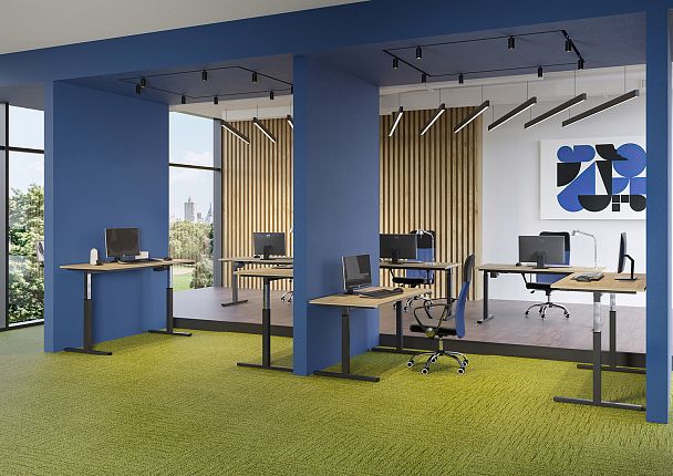 Стол электроподъемный "MOVE UP" MV.SE-4.7 Антрацит металл /  Тиквуд Светлый - Вид 6