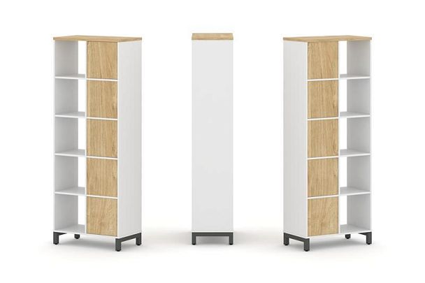 Стайл Проджект Набор стеллажа 2-х сторон., 5 яр. SN.NSD-521 Белый/Тиквуд Светлый/Металл Антрацит 754 - Вид 1