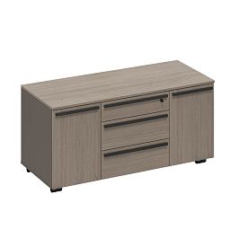 Тумба для оргтехники с замком с доводчиками U.RUS РС 264 ДЧ/ЛС дуб виченца/лава серая - Фото предпросмотра