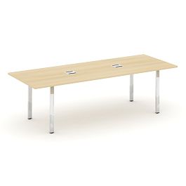 Style Project Direct Lux Стол переговорный M-SN-6P.SPRG-258 Акация Лорка/Нержавеющая Сталь/Хром 2580*980*25 - Фото предпросмотра
