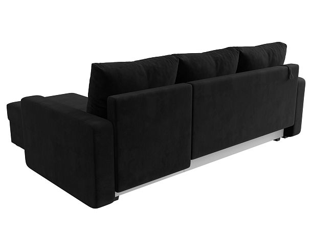 Диван угловой Ливерпуль Лайт правый угол Велюр черный - Вид 6