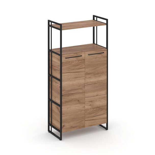 Rift Шкаф 4 ниши широкий RF.SS-43 Дуб Табак/Металл Черный 798*396*1648 - Вид 1