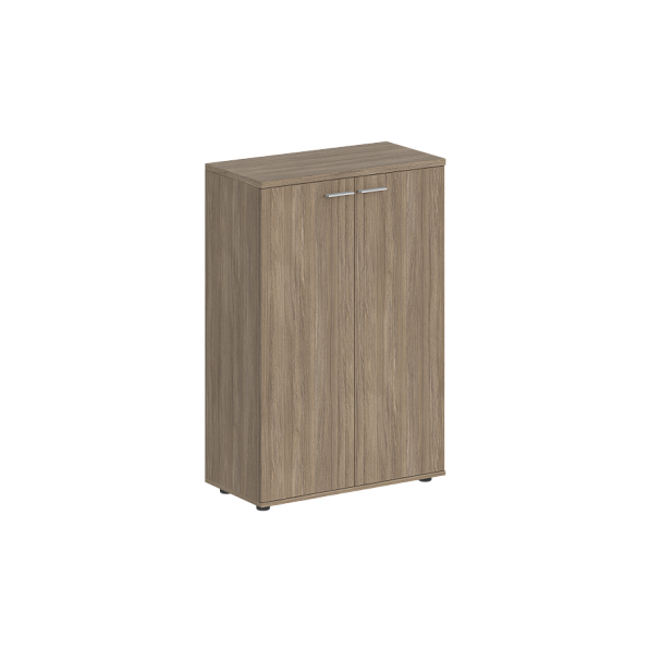 Шкаф средний Sigma 800х400х1200, 2-х дв., з.ст ЛДСП / корпус: дуб темный;  фасады: дуб темный - Вид 1