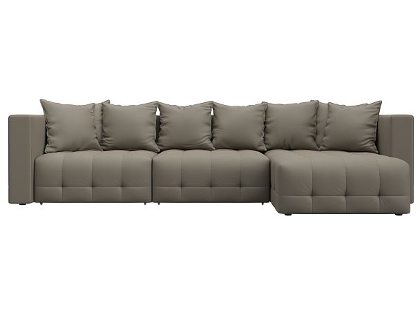 Диван угловой Лига-052 НПБ Лонг угол универсальный Экокожа бежевый - Вид 2