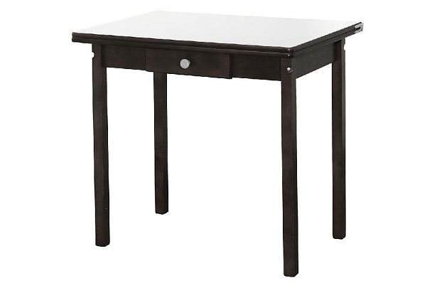 Стол обеденный раскладной ПН Венге (Лак),Супер Белый 017(Глянец) - Вид 1