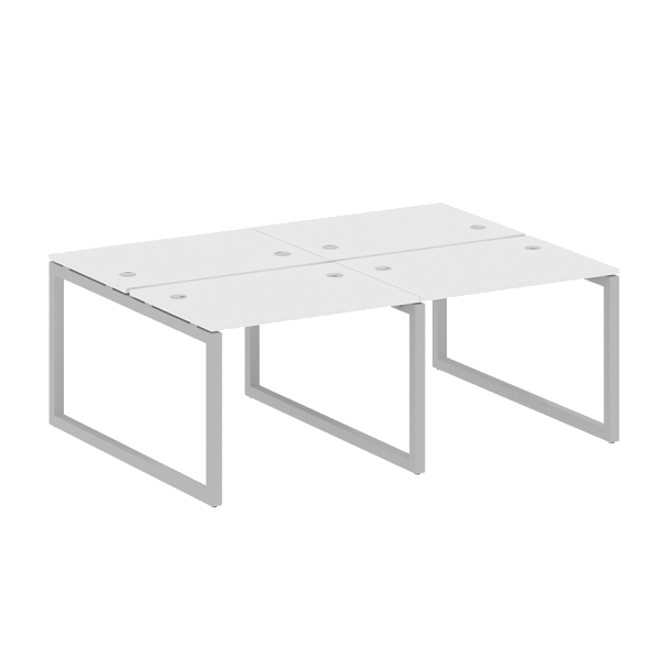 Metal System Quattro Р. ст. на 4 раб. места на О-образном м/к 50БО.СМ-4.1 Белый/Серый металл 2000*1475*750 - Вид 1