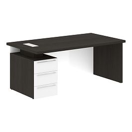 Стол письменный СП-064-25-25(L) Дуб Мореный/Белый глянец 1800х900х750 KANON - Фото предпросмотра