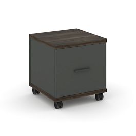 Concept Тумба мобильная 1 распаш. фасад CN.TUM-007 A Дуб Мали/Антрацит/Металл Антрацит 420*420*448 - Фото предпросмотра