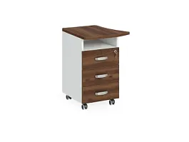 БЕРЛИН / BERLIN Тумба приставная левая 570х600х740 Орех Вармия/Белый - Фото предпросмотра