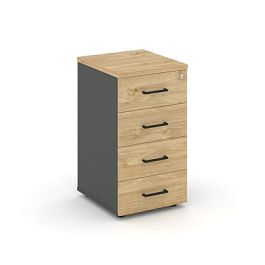 Стайл Проджект Тумба приставная SN.TPP-001 Антрацит/Тиквуд Светлый/Черный Ручки 416*460*750 - Фото предпросмотра