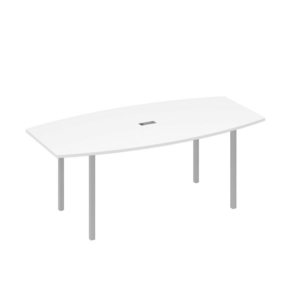 Стол для переговоров 200 на каркасе DUE A4 А4 Б2 113 БП белый премиум / металлокаркас серый - Вид 1