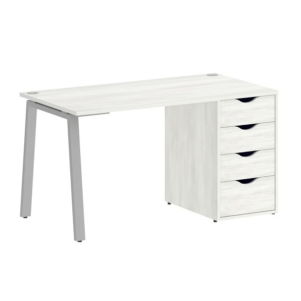 Home Office Стол письменный VR.SP-3-138.4.A Снежная патина/Серый металл 1380*720*750 - Вид 1