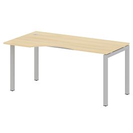 Metal System Quattro Стол криволинейный левый на П-образном м/к 50БП.СА-1 (L) Акация/Серый металл 1600*900*750 - Фото предпросмотра