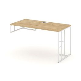 Rift Стол письменный для опорной тумбы левый RF.SPOT-014 (L) Тиквуд Светлый/Металл Белый 1580*700*750 - Фото предпросмотра