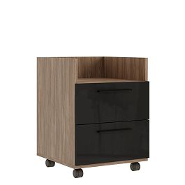 Тумба подкатная, глянец Asti 43x45x58,8 дуб черный - Фото предпросмотра